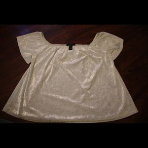 White velvet off the shoulder top from forever 21